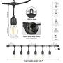 VISTERLITE 2 Pack 48FT LED Outdoor String Lights, Commercial Grade Patio Lights Heavy Duty Hanging Lights with 2W Dimmable Shatterproof Edison Bulbs for Backyard