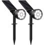 Aootek Solar Lights Outdoor,2-in-1 Adjustable Outdoor Solar Landscape Spotlights, IP65 Waterproof Wireless Solar Powered Landscaping Wall Light for Yard Garden Driveway Porch Walkway In-Ground (2Pack)