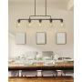 Beionxii 5-Light Kitchen Island Light, 42'' Farmhouse Linear Lighting Chandelier for Dining Room Pool Table Pendant Light, Oil Rubbed Bronze with Clear Seeded Glass