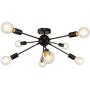 LynPon 8 Lights Modern Sputnik Chandelier Mid Century Black Industrial Ceiling Light Fixture for Kitchen Dining Room Bedroom Hallway Lighting