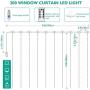 Window Curtain String Light 300 LED 8 Lighting Modes USB Powered Fairy Lights for Christmas Bedroom Party Wedding Home Garden Bedroom Decoration Outdoor Indoor(Warm White)(9.8ft X 9.8ft)