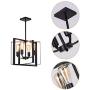 SEEBLEN 4- Light Pendant Light Black Adjustable Hanging Lights Vintage Foyer Lantern for Kitchen lsland Dining Room Hallway Farmhouse Ceiling Lights