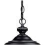Bellagio Traditional Outdoor Ceiling Light Hanging Texturized Black 18'' Clear Hammered Glass Damp Rated for Exterior House - John Timberland