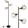 LED Industrial Floor Lamp, Standing Lamp with 3 Adjustable Heads, Tree Floor Lamp, Rustic Floor Lamp, Farmhouse Tall Stand Up Lamps for Living Room, Bedroom, Office, 3 Vintage LED Bulbs Included
