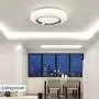 Smart LED Ceing Light Contemporary 20-Inch Flush Mount Fixture with Remote Control 3960LM Auffel Modern Dimmable Surface Round Close to Ceiling Lights for Bedroom Kitchen Dining Room (3000K-6000K)