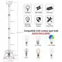 Rustic Flush Mounted Ceiling Light Fixture Modern Farmhouse Pendant Chandeliers Metal Wood Island Lamp E26 Bulbs, 1 Socket,Pendent