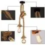 Vintage Ceiling Light Pendant Light Hemp Rope Retro Hemp Rope 2 Heads E26 E27 Socket for Restaurant Cafe Living Room 6.5ft 200cm