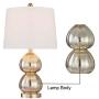 Maxax Traditional Table Lamps Set of 2 Bedside Lamp with Gold Mercury Glass in White Shade for Living Room Family Bedroom Office