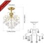 SOZOMO Crystal Chandeliers,60W Modern Gold Crystal Pendant Lighting, with 1- Light Flush Mount Ceiling Light for Bedroom, Living Room, Dining Room, Hallway, Wedding, Office. (14.7in-60W)