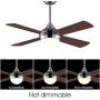 Ovlaim 48 Inch Ceiling Fan with Remote Control, DC Motor LED Light Ceiling Fan Modern 4 Wood Fan Blade Noiseless Reversible Motor, Indoor Ceiling Fan with 6 Speed ,Brown