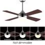 Ovlaim 48 Inch Ceiling Fan with Remote Control, DC Motor LED Light Ceiling Fan Modern 4 Wood Fan Blade Noiseless Reversible Motor, Indoor Ceiling Fan with 6 Speed ,Brown