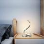 Modern Dimmable LED Table Lamp, 7W Touch Control Contemporary Spiral Chrome Finish Desk Lamp, Curved Bedside Nightstand Lamp for Bedroom Study Living Room Office