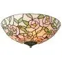 SUSUO Romanticism Style Colorful Stained Glass Flush Mount Ceiling Fixture with Pink Rose Pattern Art Deco Ceiling Light for Bedroom Living Room Hallway Kitchen SUSUO Romanticism Style Colorful Stained Glass Flush Mount Ceiling Fixture with Pink Rose Pattern Art Deco Ceiling Light for Bedroom Living Room Hallway Kitchen