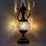 Marrakech Stunning Handmade Turkish Moroccan Mosaic Table Lamp Stained Glass Accent Lamp Desk Bedside Lamp Light for Living Room with Bronze Base (4)