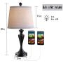 Falflor Table Lamps Set of 2 Vantage Nightstand Lamps with USB Charge Port for Bedroom Guest Room Dining Room