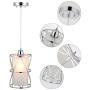 Brushed Nickel Pendant Lighting Fixture, Kitchen Hanging Ceiling Lamp Over Sink, Frosted Glass Pendant Light, Modern Cylindrical Pendant Lamp for Kitchen Island, Foyer, Dining Room, Stairs, Entryway