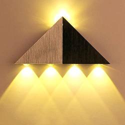 Lemonbest Modern Triangle 5W LED Wall Sconce Light Fixture Indoor Hallway Up Down Wall Lamp Spot Light Aluminum Decorative Lighting for Theater Studio Restaurant Hotel (Hardwired)