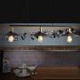 MorNon Three-Light Rustic Pulley Pendant Light Adjustable Height Industrial Ceiling Hanging Light Indoor Edison Island Lamp for Dining Living Room Kitchen Hallway Foyer Farmhouse, Three Light