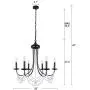 Wellmet Black Farmhouse Chandeliers for Dining Room Kitchen Island Lighting Hanging Fixture 6 Arms, 6-Light Chandeliers,Classic Candle Ceiling Pendant Light Fixture, 28 inches Diameter