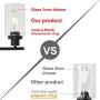 MELUCEE 40 Inches Length 5-Light Bathroom Vanity Light Fixtures Black Industrial Wall Sconce Lighting with Clear Glass Shade for Living Room Bedroom Hallway Kitchen