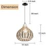 Bamboo Lantern Pendant Lamp, Retro Japanese Style E27 Chandelier Hanging Light Ceiling Lighting Fixture for Living Room Bedroom Restaurant Cafe Teahouse Bar Dining Room Club