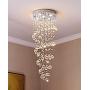 Saint Mossi Modern K9 Crystal Spiral Raindrop Chandelier Lighting Flush Mount LED Ceiling Light Fixture Pendant Lamp for Dining Room Bathroom Bedroom Livingroom 5GU10 Bulbs Required H39'' X W16''