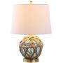JONATHAN Y JYL1085A Andrews 21.5'' LED Glass/Rope Lamp Coastal,Contemporay,Transitional for Bedroom, Living Room, Office, College Dorm, Coffee Table, Bookcase, Aqua