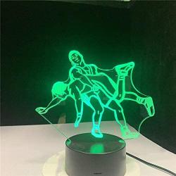 xdai Best Gifts Wrestling Judos Creative Desk Lamp for Home Living Room Decor7 Colors Light for Kid giftsLamp Amazing Visualization Optical Illusion