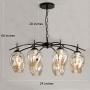 Modern Sputnik Glass Chandelier Globes, Nordic Farmhouse Mid-Century Ceiling Chandelier Pendant Lights with 8 Lights E26 Bulbs, Chandelier Light Fixture for Living Dining Room Restaurant
