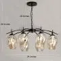 Modern Sputnik Glass Chandelier Globes, Nordic Farmhouse Mid-Century Ceiling Chandelier Pendant Lights with 8 Lights E26 Bulbs, Chandelier Light Fixture for Living Dining Room Restaurant