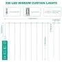 Curtain String Lights,300 LED Hanging Window Curtain Lights 9.8 Ft 8 Lighting Modes Fairy Lights Remote Control USB Powered Waterproof Lights for Christmas Bedroom Party Wedding Home Garden Wall Decor