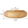 KWOKING Lighting Handmade Flush Mount Ceiling Light Creative Bamboo Ceiling Lighting fixtures Rattan Lantern Light 3 Lights Vintage Hanging Light for Living Room, Restaurant, Bedroom 15.75inch