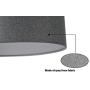 Modern 2-Light(13''Dia) Fabric Gray Drum Shade Semi Flush Mount Fixtures Fabric Shade for Bar, Dining Room, Corridor,Kitchen,Living Room Hallway Bathroom. LED Bulb(not Include)