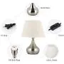 Modern Table Lamps Set of 2 Bedside Table Lamps Nightstand Lamps with Metal Base Silver Desk Lamps for Living Room Bedroom Family Room Coffee Table Modern Table Lamps Set of 2 Bedside Table Lamps Nightstand Lamps with Metal Base Silver Desk Lamps for Living Room Bedroom Family Room Coffee Table
