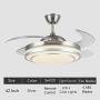 Southerns Lighting 42 Inch Invisible Ceiling Fan Light Fan Light Living Room Bedroom Dining Room Home Simple Modern Fan Chandelier with Electric Fan (Silver-04)