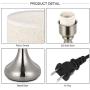 Better Chance Modern Bedside Table Lamps, Brushed Nickel Nightstand Lamps with Linen Fabric Shades for Living Room Family Bedroom Bedside Office(Set of 2) 