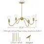 Electro bp;Cozy Style Barebulb 4-Arm Polished Gold Chandeliers Ceiling Lighting Fixtures,240W,27.5''Dia for Dining Room