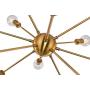 12-Lights Brushed Gold Sputnik Light Fixtures Vintage Pendant Chandelier Mid Century Hanging Lights Ceiling Flush Mount Modern Lighting for Dinning Living Room Bedroom