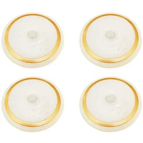 3'' Motion Sensor LED Night Light for Bedroom Closet Basement Hallways | Rechargeable Light for Backlight Stairs Garage Cabinets Drawers Cupboards (White) (4 Pack)