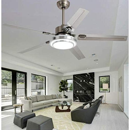 52'' 5 Blades Ceiling Fan with Lights Brushed Nickel Modern Ceiling Fan Chandelier Remote Control Fandelier Ceiling Fan for Bedroom,Dining Room,Living Room,Pavilion 52'' 5 Blades Ceiling Fan with Lights Brushed Nickel Modern Ceiling Fan Chandelier Remote Control Fandelier Ceiling Fan for Bedroom,Dining Room,Living Room,Pavilion