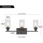 MELUCEE 3 Light Bathroom Vanity Light Oil Rubbed Bronze, Industrial Wall Light Fixture with Clear Glass Shade Sconces for Bedroom Porch Kitchen Living Room