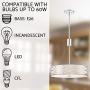 Kira Home Sienna 18'' Modern 3-Light Drum Chandelier + Tempered Glass Diffuser, Adjustable Height, Chrome Finish