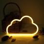 Cloud Neon Light, Cute Neon Cloud Sign, Battery or USB Powered Night Light as Wall Decor for Kids Room, Bedroom, Festival, Party (Yellow)