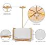MOTINI 3 Light Drum Pendant Chandelier, Classic Ceiling Pendant Chandelier Fixture with Drum Shade, Gold Brushed Brass Drum Light Fixture for Dining Room Living Room Bedroom