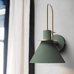 CraftThink Wall Sconces Light Fixtures, Modern Sconce Lamp with Conical Metal Shade,1 Light E26 Dining Room Wall Mounted for Bedside lamp Living Room Porch Hallway Restaurant Foyer in Green