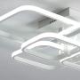 Jaycomey Modern LED Ceiling Light,87W 6 Heads Square Shape LED Ceiling Lights,Cool White 6000K Acrylic Flush Mount Ceiling Lamp for Living Dining Room Kitchen Bedroom(White)