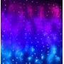 Pink Purple & Blue Ombre Fairy Curtain Lights with Dimmer Switch, Ombre Rainbow LED Icicle String Curtain Lights for Girls Room, Bedroom, Teen Room, Kids Room, Wedding, Holiday, Mermaid Décor