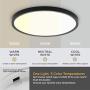 TALOYA LED Ceiling Light Office Black,3 Color Temperatures in One(3000k/4000k/6000k),15.8 Inch Thin Flat Modern Flush Mount LED Light Fixture for Living Room,24w Round