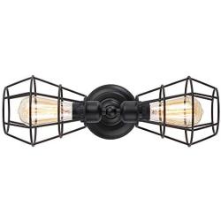 KOONTING 2-Light Industrial Bathroom Vanity Light, Metal Wire Cage Wall Sconce, Vintage Edison Wall Lamp Light Fixture for Bathroom Dressing Table Mirror Cabinets Vanity Table Living Room Porch.