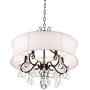 Zula Dark Bronze Crystal Pendant Chandelier 22'' Wide White Fabric Shade 5-Light Fixture for Dining Room House Foyer Kitchen Island Entryway Bedroom Living Room - Vienna Full Spectrum